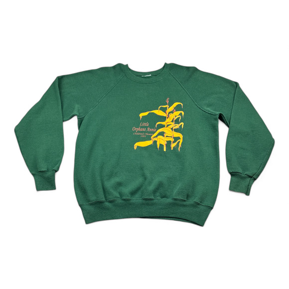 Vintage Little Orphan Annie Sweater Adult MEDIUM Green Childrens Theater 90s - Picture 1 of 6